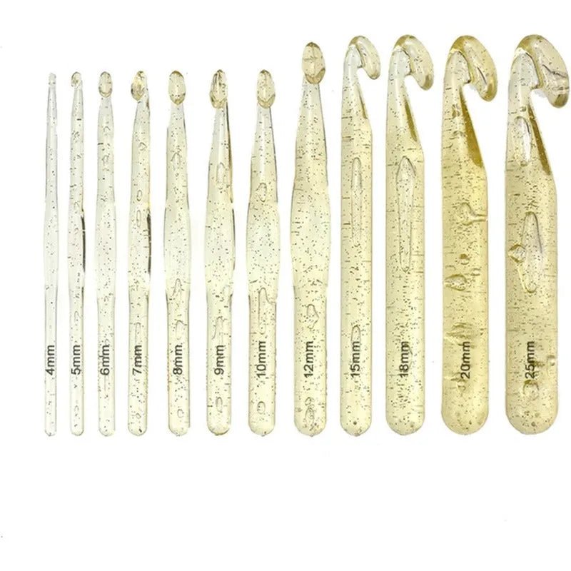 Set De 12 Crochet De Acrilico 4 A 25mm Jumbo - Baúl de Ayün