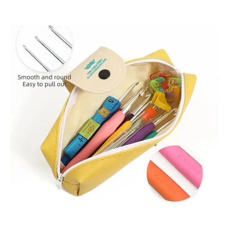 Set De 12 Crochet Y Accesorios - Incluye Lindo Estuche - Baúl de Ayün