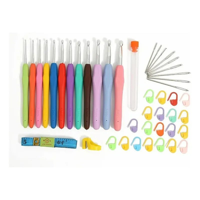 Set De 12 Crochet Y Accesorios - Incluye Lindo Estuche - Baúl de Ayün