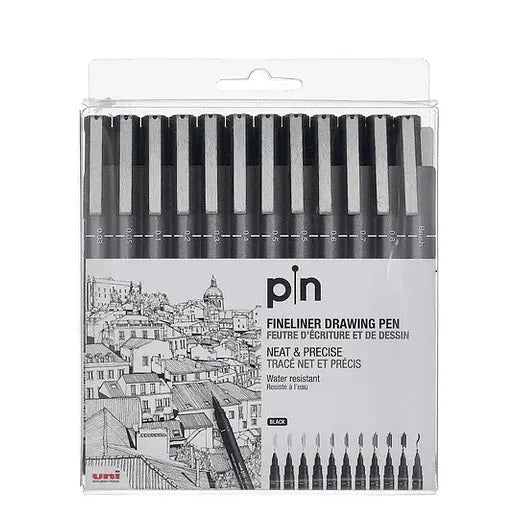 Set de 12 tiralíneas Uni Pin 0.03 a 0.8mm - Baúl de Ayün