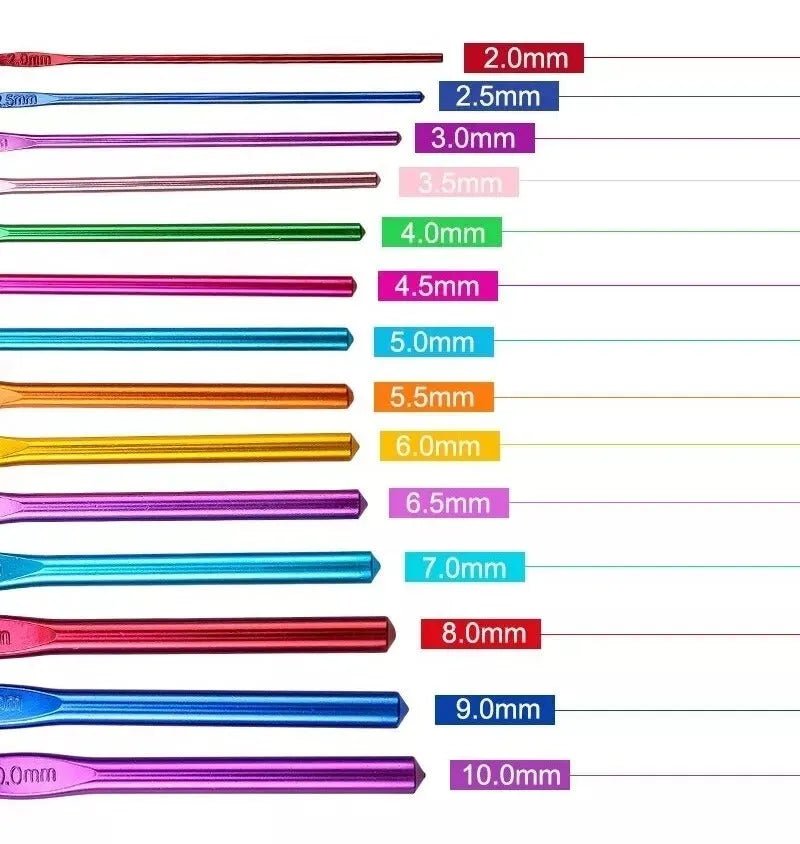 Set De 14 Crochet Metálicos De Colores (2 A 10mm) - Baúl de Ayün