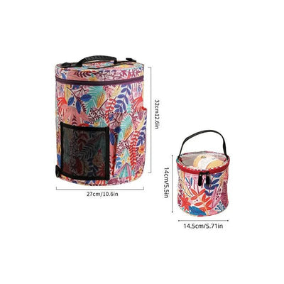 Set De 2 Bolsos Porta Tejido Lanas Palillos Y Crochet - Baúl de Ayün