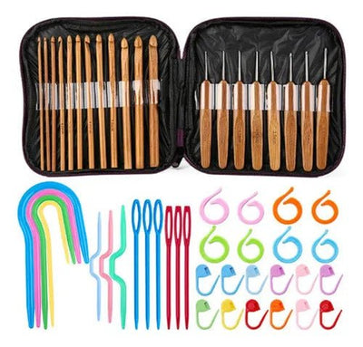 Set De 20 Crochet De Madera Con Estuche Y Accesorios - Baúl de Ayün
