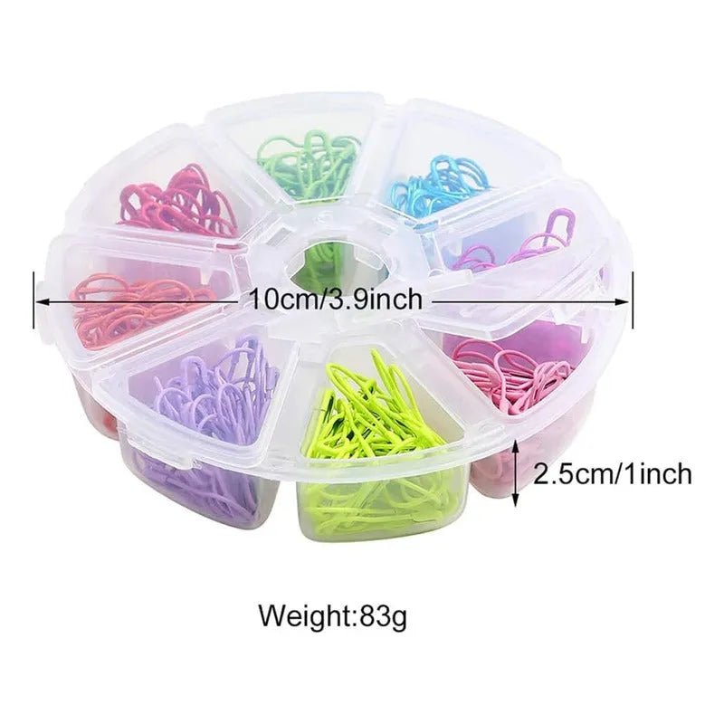 Set De 320 Alfileres De Gancho Metalicos De Colores Con Caja - Baúl de Ayün