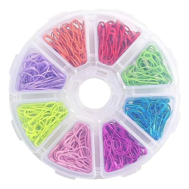 Set De 320 Alfileres De Gancho Metalicos De Colores Con Caja - Baúl de Ayün