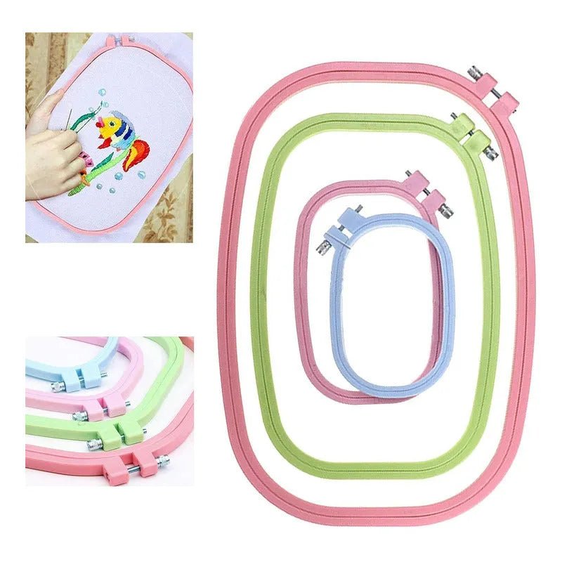 Set De 4 Bastidores Rectangulares De Plastico Para Bordado - Baúl de Ayün