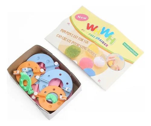 Set De 4 Pomponeras Pompom Maker Pompones Para Gorros - Baúl de Ayün