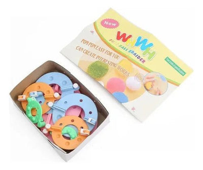 Set De 4 Pomponeras Pompom Maker Pompones Para Gorros - Baúl de Ayün