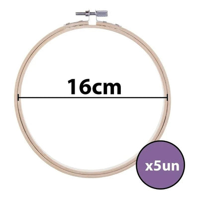 Set De 5 Bastidores De Madera Bambu Para Bordado 16 Cm X 5un - Baúl de Ayün