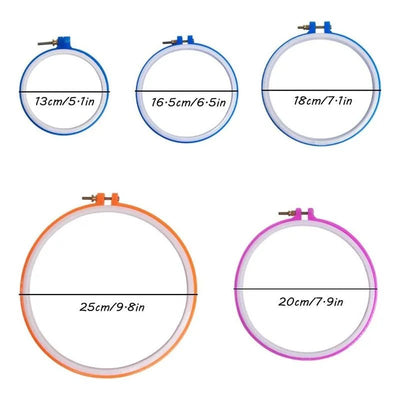 Set De 5 Bastidores De Plastico Colores Para Bordado Bordar - Baúl de Ayün