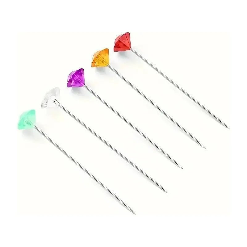 Set De 50 Alfileres Para Costura Con Cabeza Forma Diamante - Baúl de Ayün