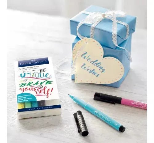Set de 6 Marcadores para Lettering Tonos Pasteles Faber - castell - Baúl de Ayün