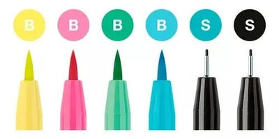 Set de 6 Marcadores para Lettering Tonos Pasteles Faber - castell - Baúl de Ayün