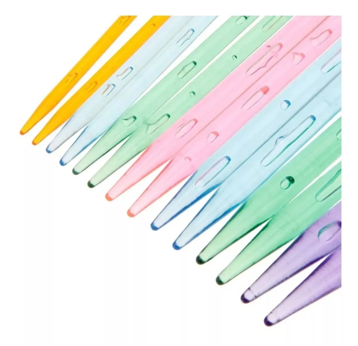 Set De 7 Pares De Palillos Rectos De Colores Para Tejer - Baúl de Ayün