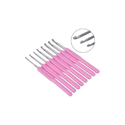 Set De 8 Crochet Mango De Plastico Color Rosa 2.5 A 6mm - Baúl de Ayün