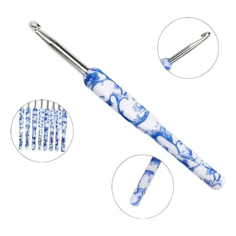 Set De 8 Crochet Mango De Plastico Con Diseños - Baúl de Ayün