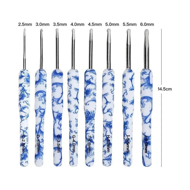 Set De 8 Crochet Mango De Plastico Con Diseños - Baúl de Ayün