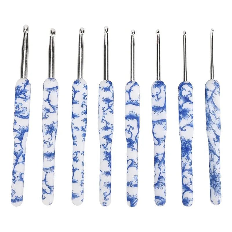 Set De 8 Crochet Mango De Plastico Con Diseños - Baúl de Ayün