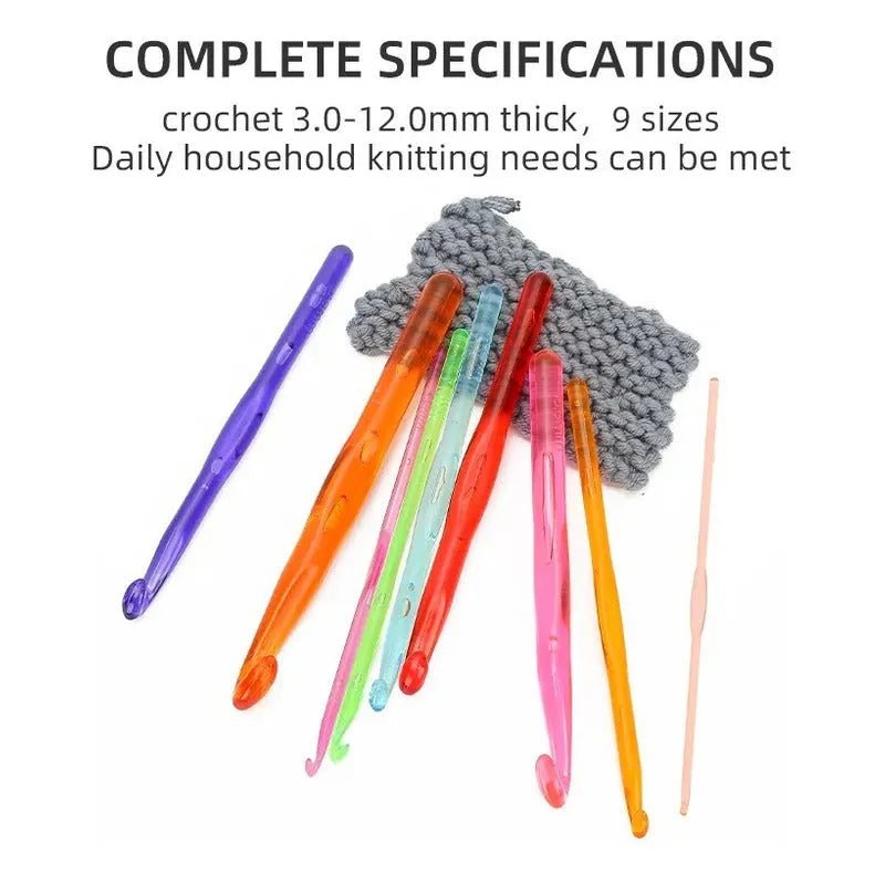 Set De 9 Crochet De Acrilico Colorido 3 A 12mm - Baúl de Ayün