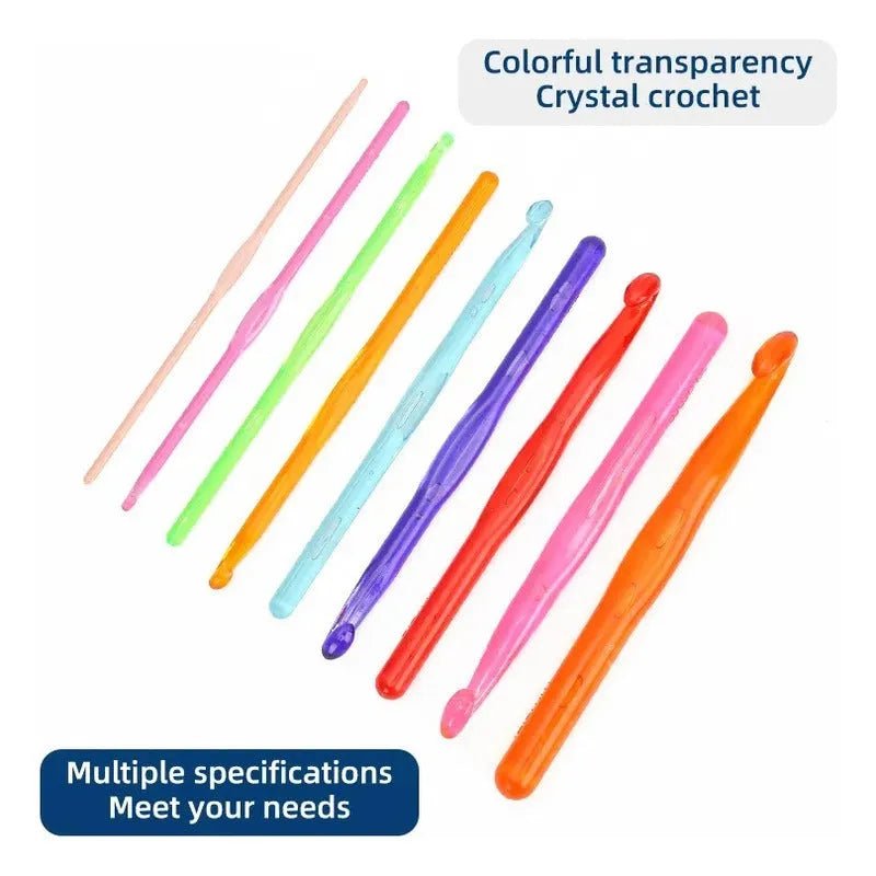 Set De 9 Crochet De Acrilico Colorido 3 A 12mm - Baúl de Ayün