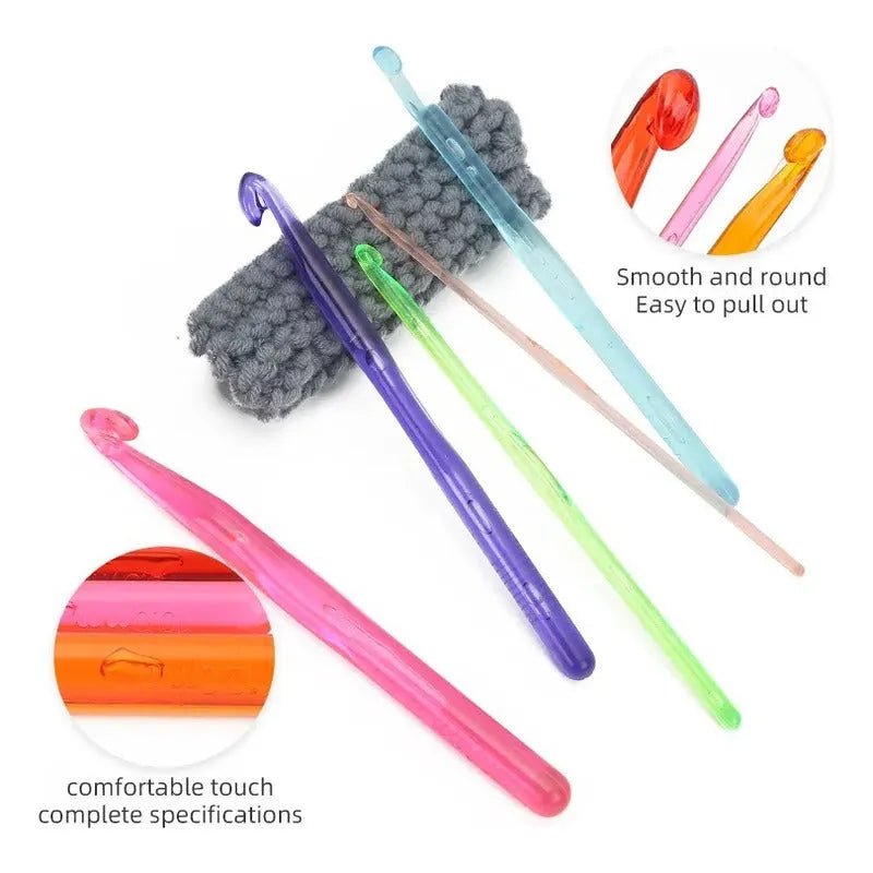Set De 9 Crochet De Acrilico Colorido 3 A 12mm - Baúl de Ayün