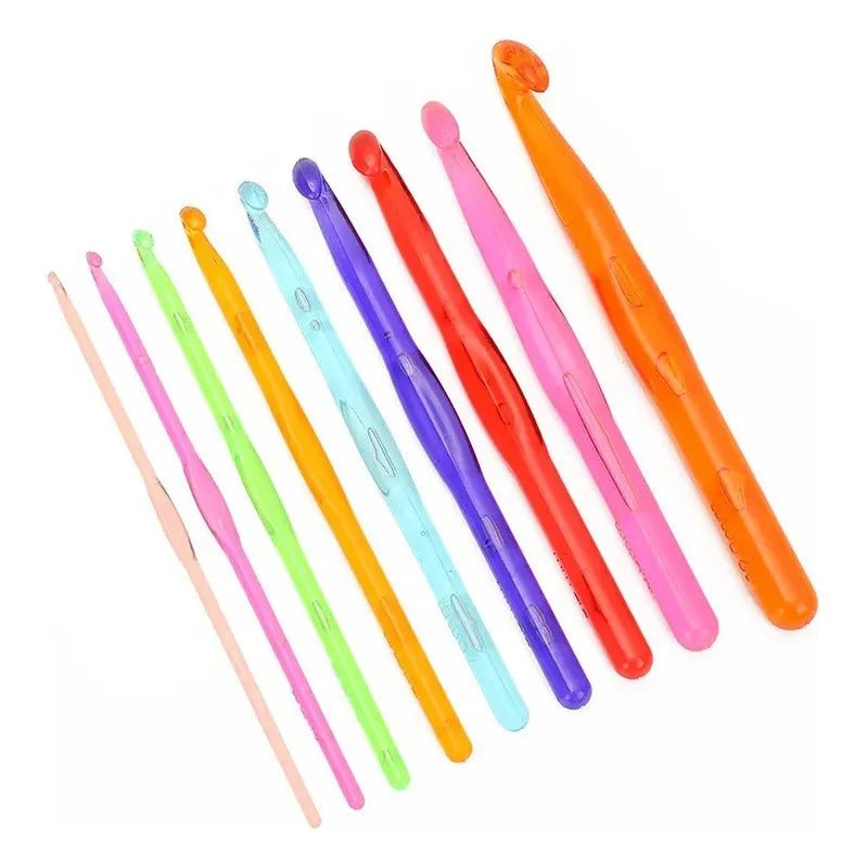 Set De 9 Crochet De Acrilico Colorido 3 A 12mm - Baúl de Ayün