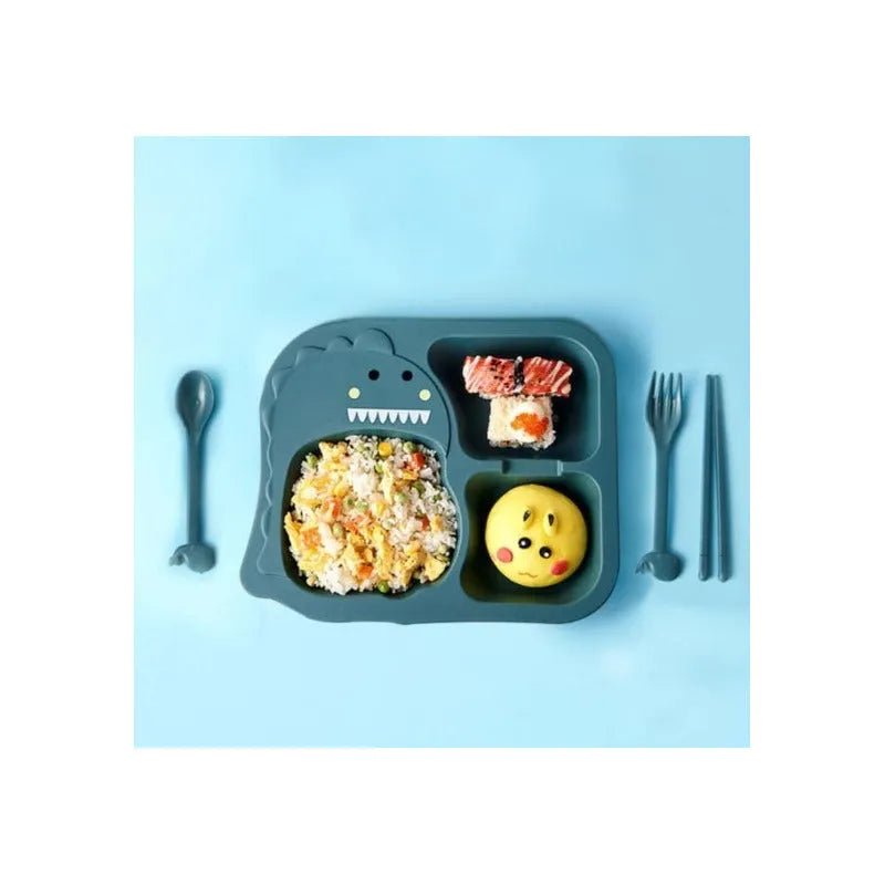 Set De Alimentación De Bambú Dinosaurio Para Bebes Y Niños - Baúl de Ayün