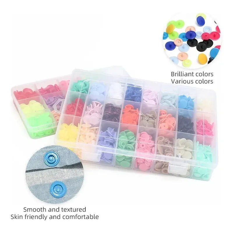Set De Broches Botones Snap De Plastico 24 Colores - Baúl de Ayün