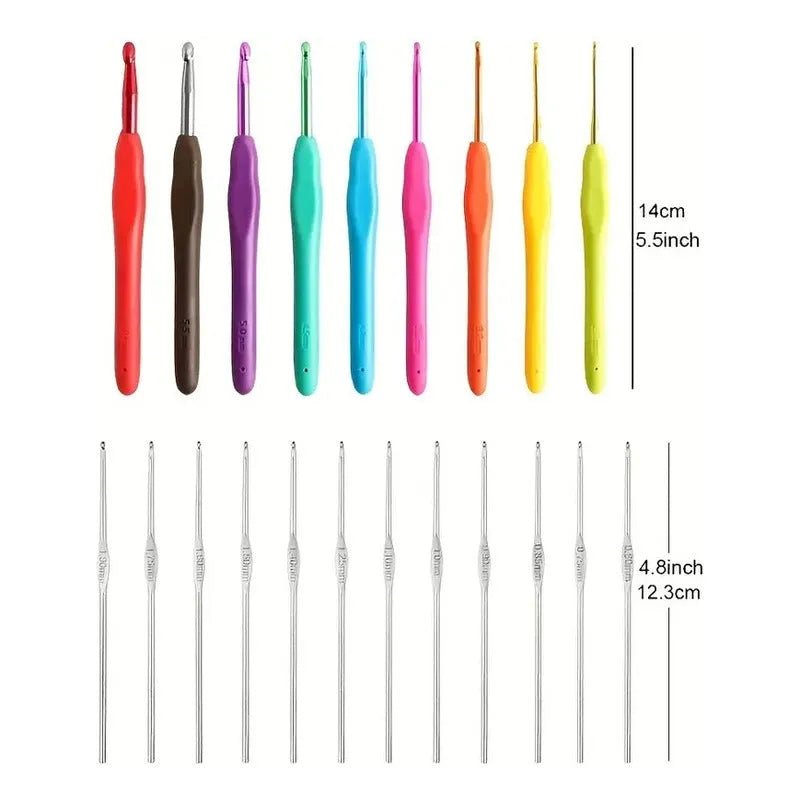 Set De Crochet Lanas Y Accesorios Para Tejer Con Bolsito 60 - Baúl de Ayün