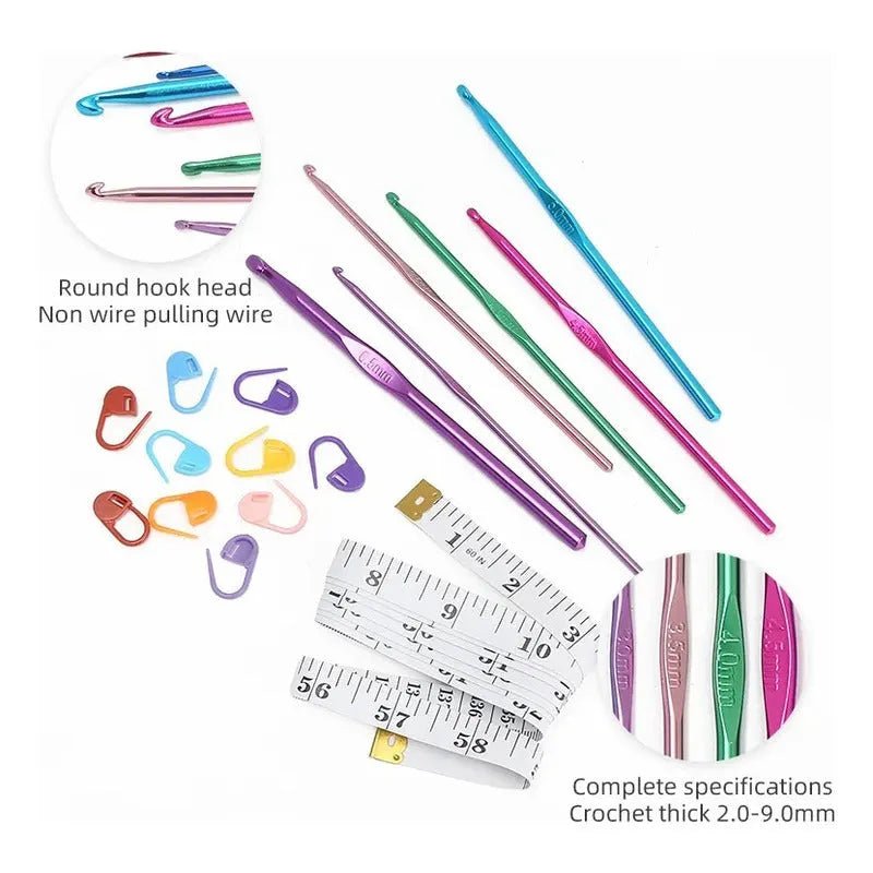 Set De Crochet Y Accesorios Para Tejer Con Estuche Metálico - Baúl de Ayün