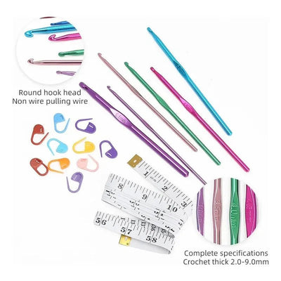 Set De Crochet Y Accesorios Para Tejer Con Estuche Metálico - Baúl de Ayün