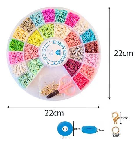 Set De Mostacillas Cuentas Planas Para Pulseras + Accesorios - Baúl de Ayün