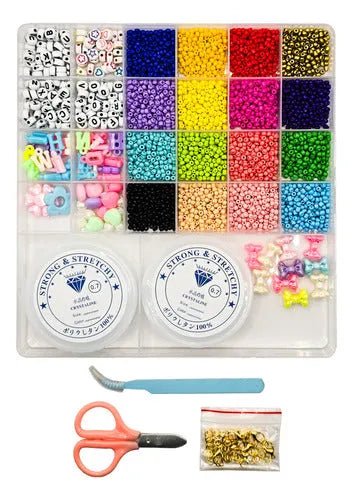 Set De Mostacillas De Colores, Letras Y Accesorios Pulseras - Baúl de Ayün