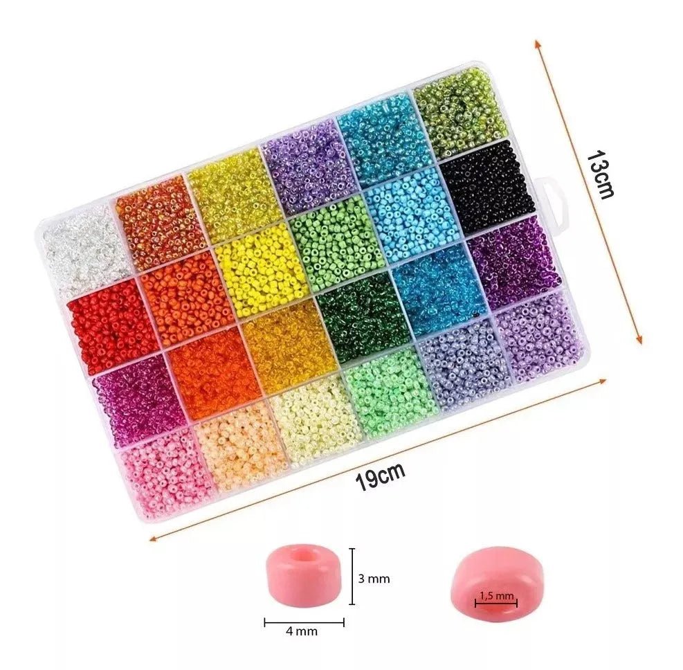 Set De Mostacillón de 4mm Y Accesorios Para Pulseras - Baúl de Ayün