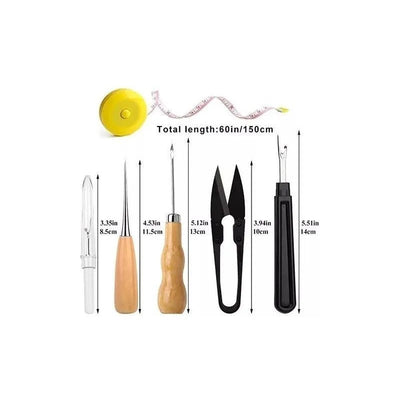 Set Herramientas Cuero Pieles Artesania 23 Pcs Y 8 Hilos - Baúl de Ayün