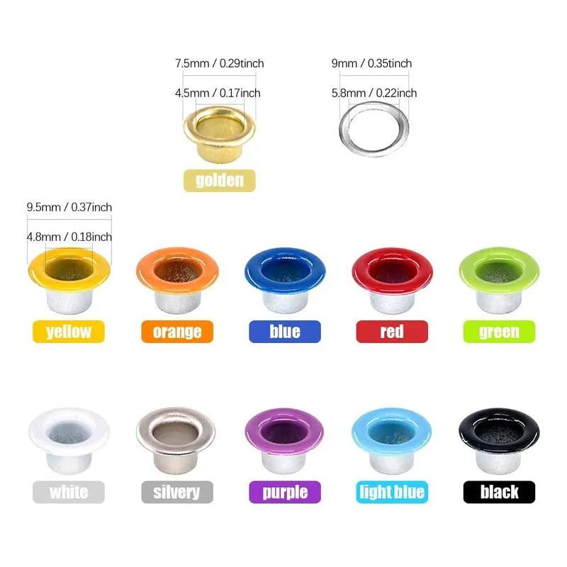 Set Ojetilladora Perforadora Para Ojetillos + 400 Ojetillos - Baúl de Ayün