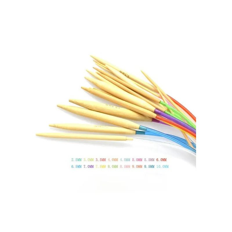 Set Palillos Circulares Bambu 36 Pares 40 Y 80cm Largo Total - Baúl de Ayün