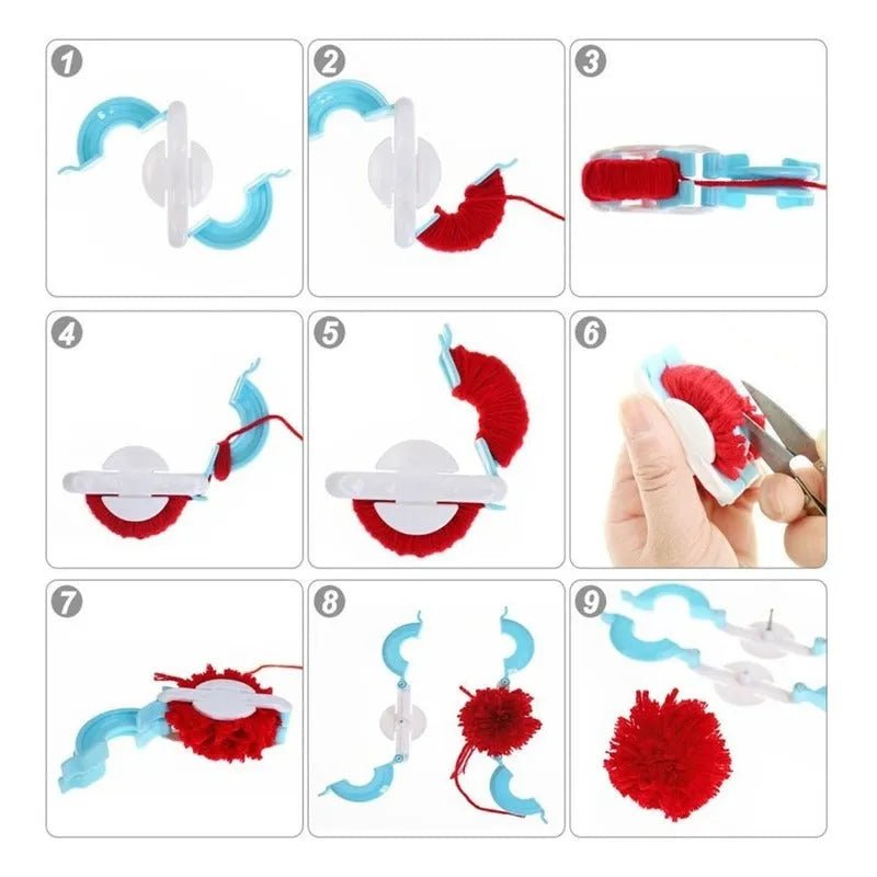 Set Pomponeras De 4 Tamaños + Cortahilachas - Crea Pompones - Baúl de Ayün