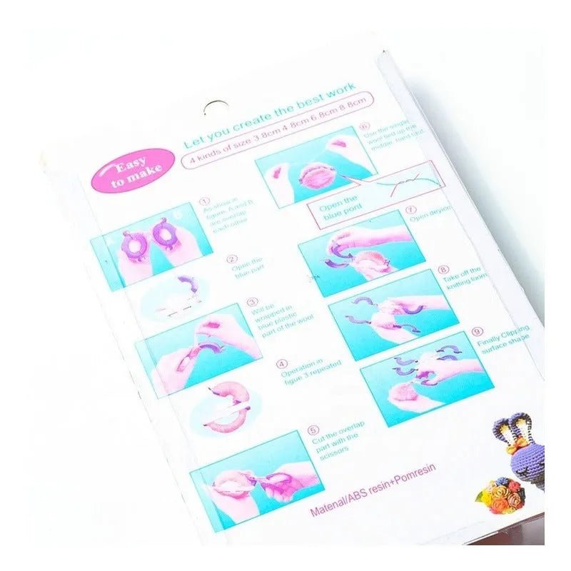 Set Pomponeras De 4 Tamaños + Cortahilachas - Crea Pompones - Baúl de Ayün