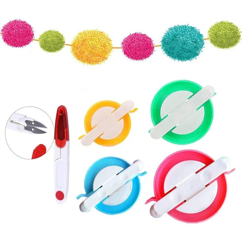 Set Pomponeras De 4 Tamaños + Cortahilachas - Crea Pompones - Baúl de Ayün