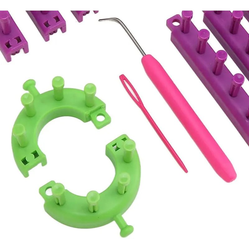 Set Telares Armables Con Ganchillo Y Aguja Arma Tu Telar - Baúl de Ayün