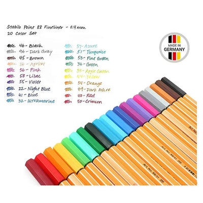 Stabilo - Set 20 Tiralíneas Point 88 con Estuche rígido