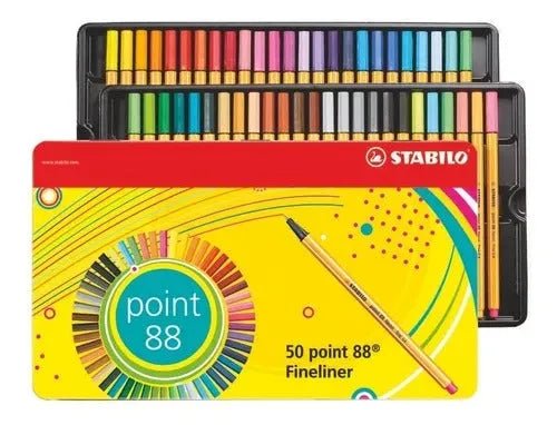 Stabilo Set 50 Tiralíneas Point 88 + Estuche metálico - Baúl de Ayün