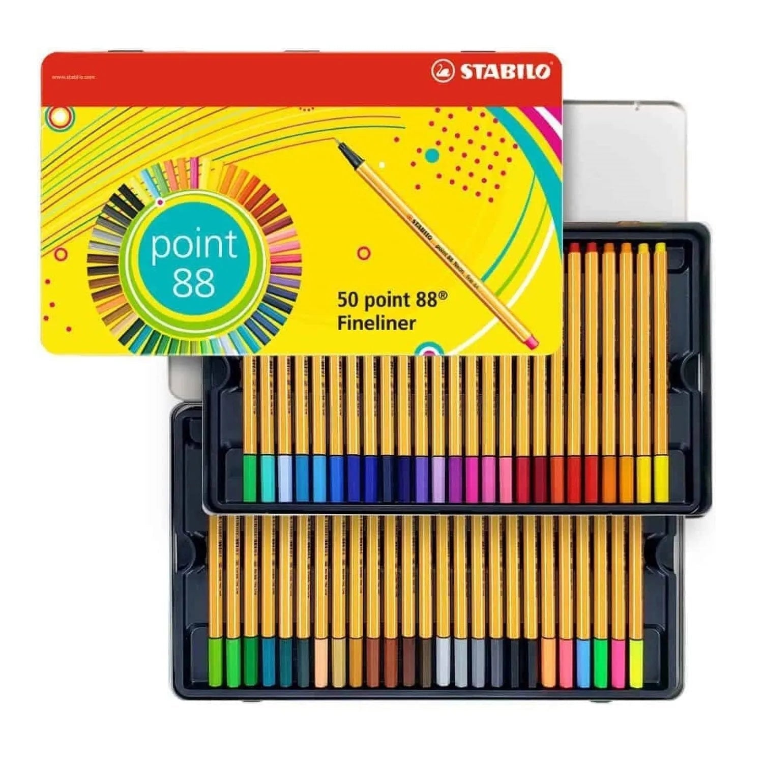 Stabilo Set 50 Tiralíneas Point 88 + Estuche metálico - Baúl de Ayün