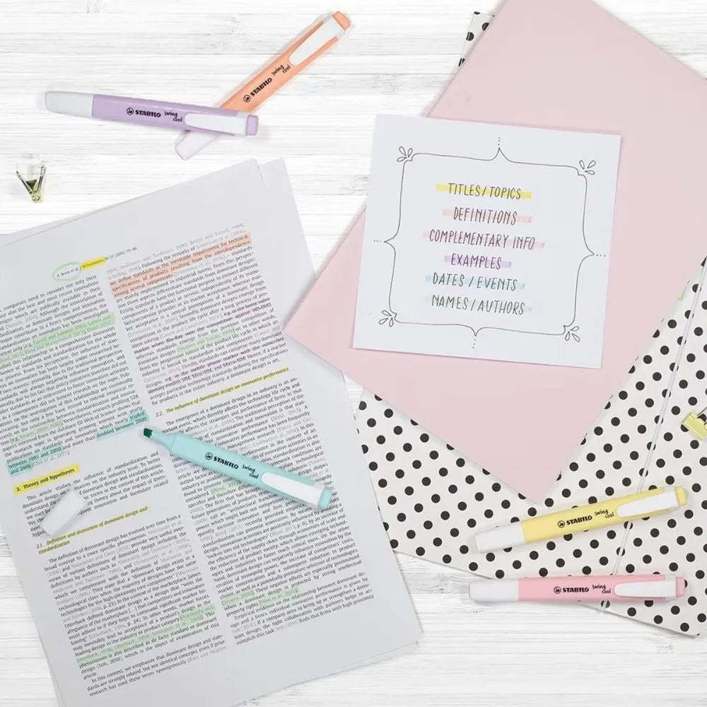 Stabilo - Set 8 Destacadores Swing Cool Pastel - Baúl de Ayün