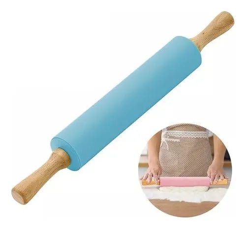 Uslero Rodillo De Silicona Asas De Madera 42 Cm Pasteleria - Baúl de Ayün