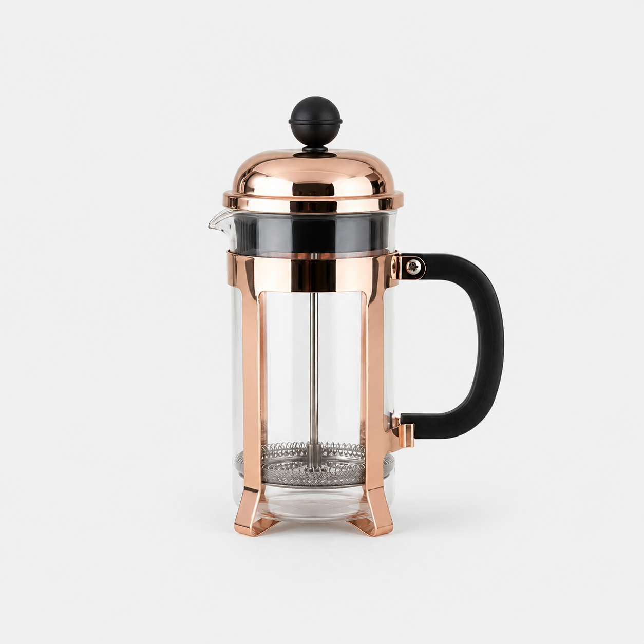 Cafetera Prensa Francesa De Vidrio Rose Gold 350ml