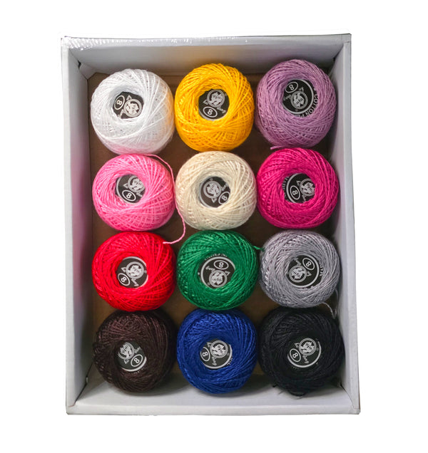 Set de 12 Hilos Perle Para Bordado En Caja