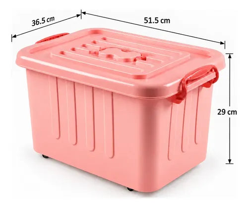 Caja Organizadora De Plastico 45 Litros Con Tapa Multiuso