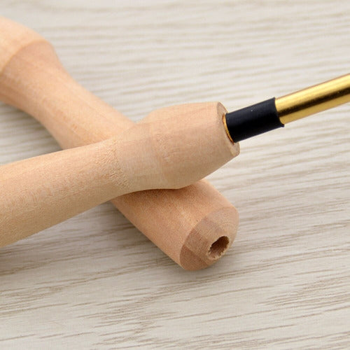 Pack 2 Agujas Mágicas Mango Madera 5mm + Enhebrador